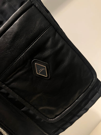 Smanicato con inserti in pelle