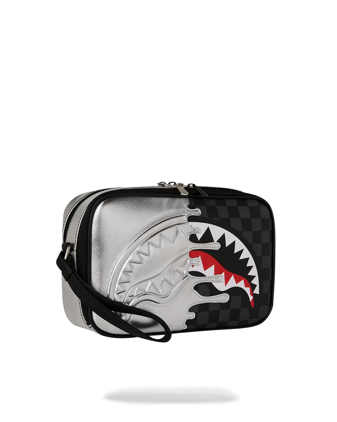 SILVER SIDE DRIP BLACK CHECK BRICK TOILETRY