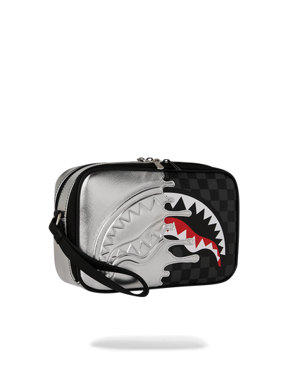 SILVER SIDE DRIP BLACK CHECK BRICK TOILETRY