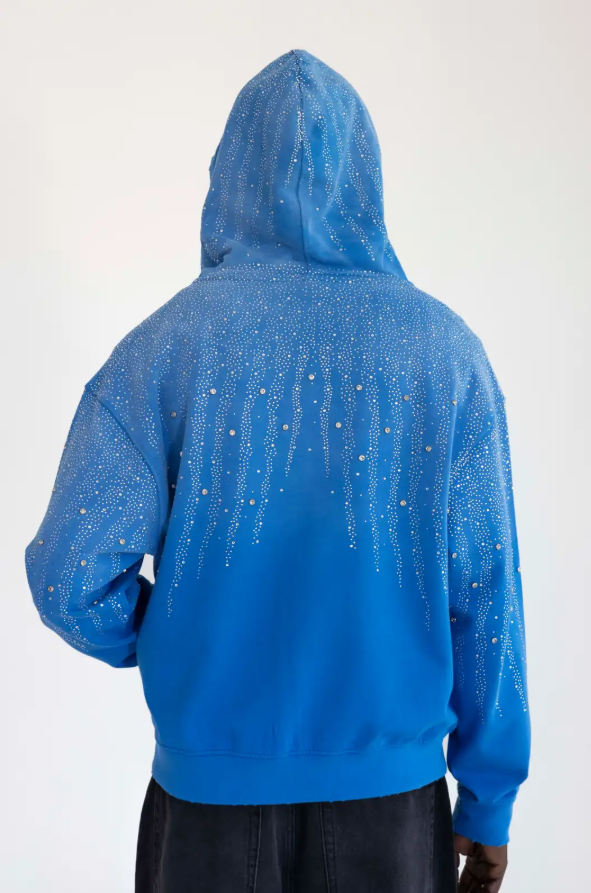 Felpa zip con diamanti puri