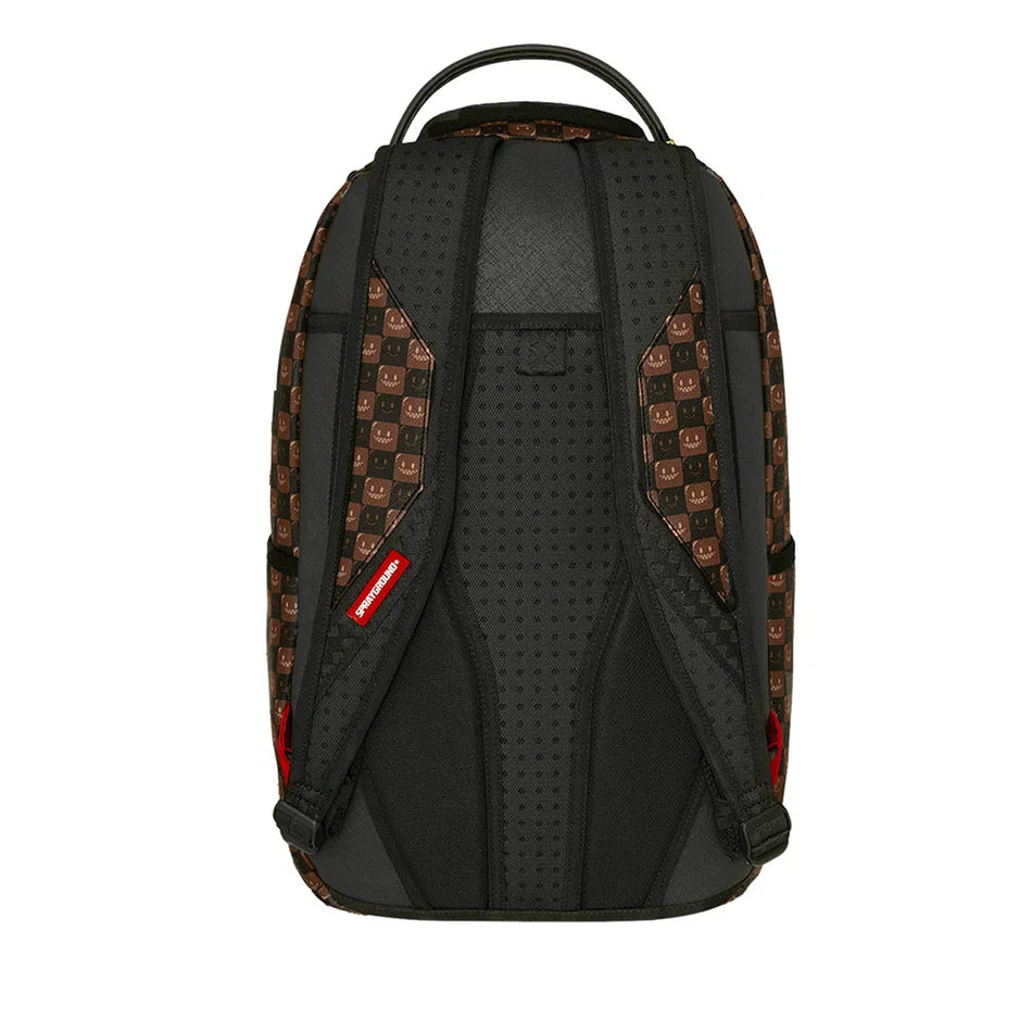 SHARKS IN PARIS WTF BUBBLE BROWN CHECK BACKPACK