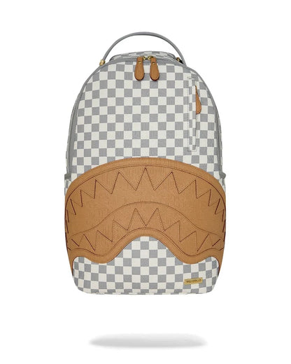 EMBOSSED CREAM CHECK BACKPACK