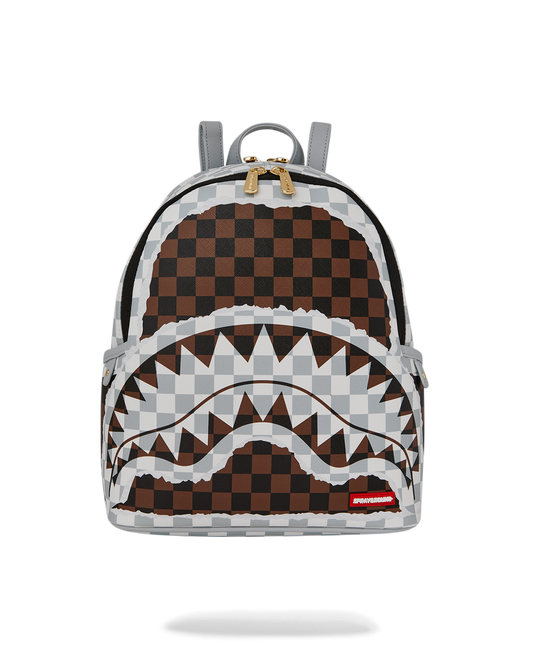 CREAM BROWN TEAR CHECK SAVAGE BACKPACK