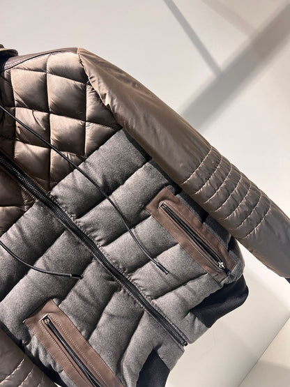 piumino con busto in lana