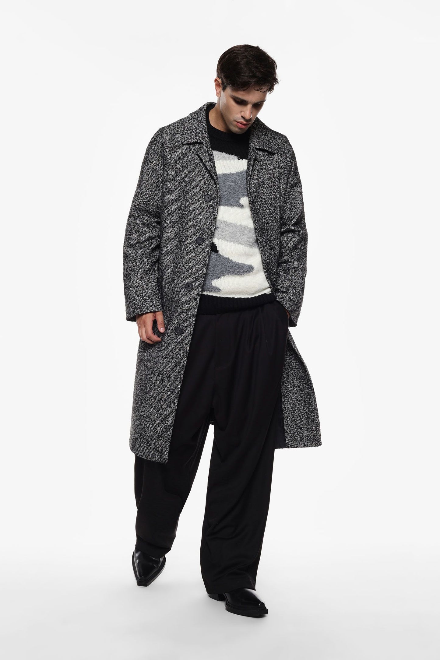 Cappotto monopetto con collo classico