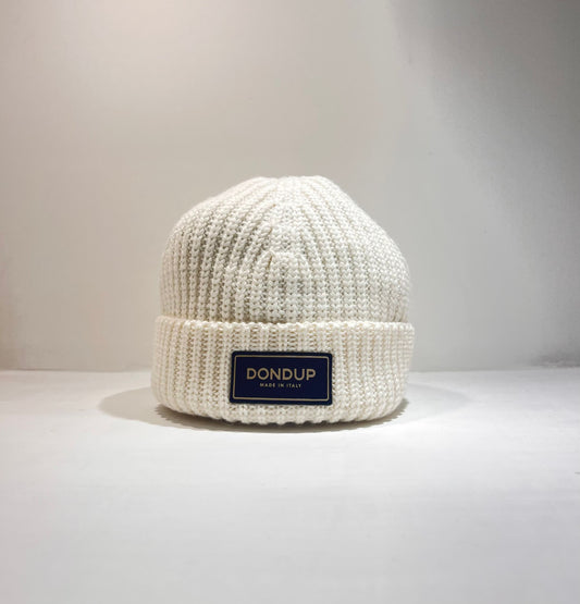 Cappello cuffia in lana con patch