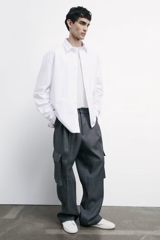 Pantalone cargo con pinces