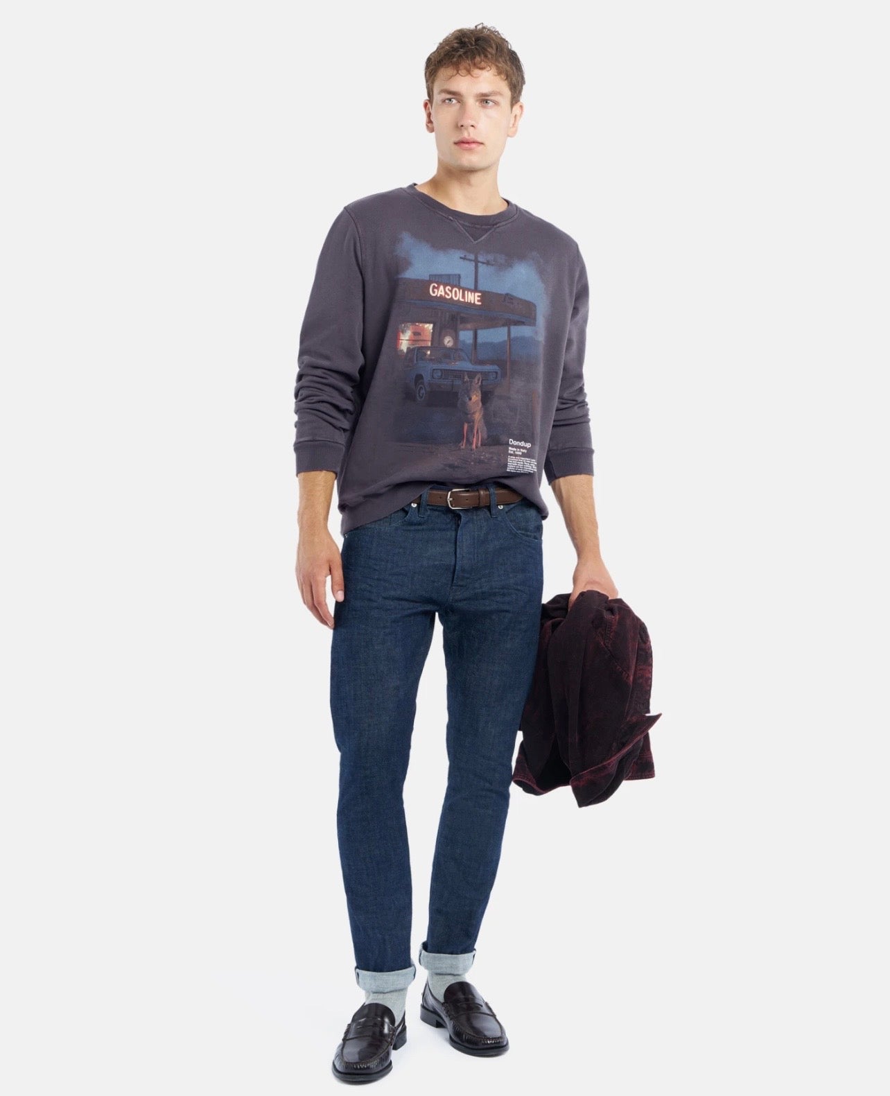 Felpa con stampa vintage