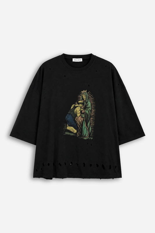 T-SHIRT C/ROTTURE E STP MADONNA