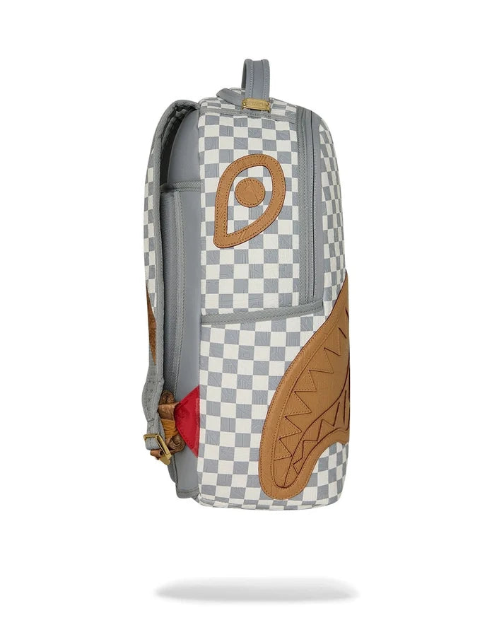 EMBOSSED CREAM CHECK BACKPACK