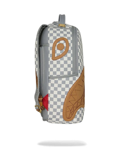 EMBOSSED CREAM CHECK BACKPACK