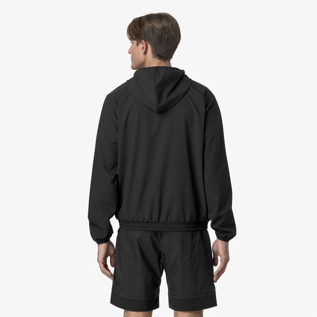 Giacca Fleece da Uomo Outdoor Nera con Zip e Cappuccio