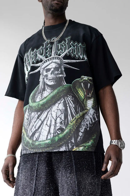 T-SHIRT LIBERTA CON BRILLANTINI