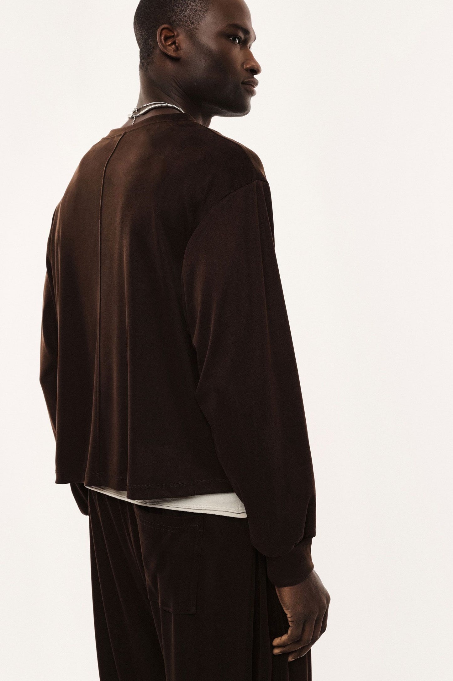 Felpa girocollo crop