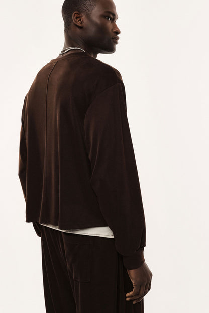 Felpa girocollo crop