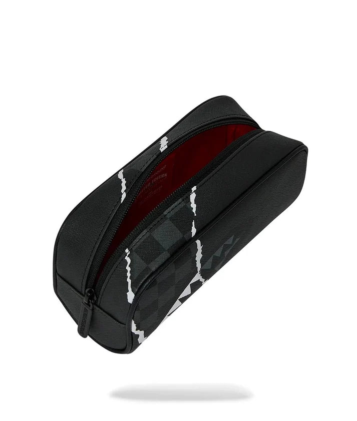 CENTER RIP REVEALING GRAY CHECK POUCH