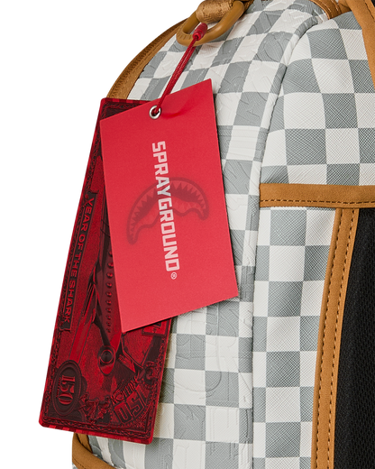 GRAFF EMBOSSED CREAM CHECK DLXSV BACKPACK