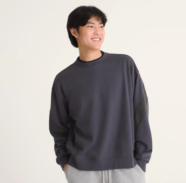 Retro Sport Crew Charcoal Grey