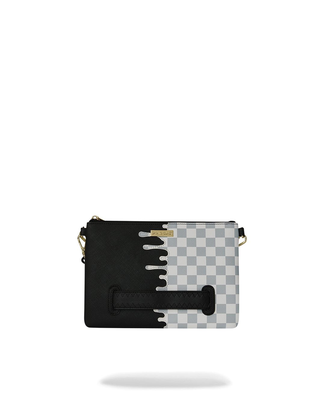 CREAM CHECK UNFINISHED SHARK CROSSBODY POUCHETTE