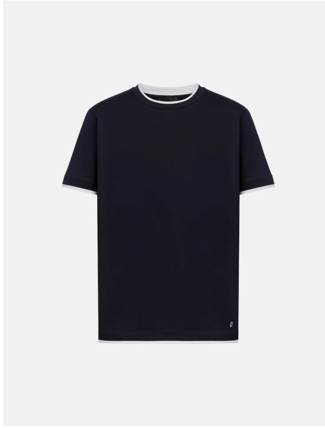 T-SHIRT COTONE CON PROFILI IN CONTRASTO