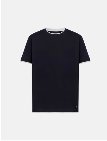 T-SHIRT COTONE CON PROFILI IN CONTRASTO