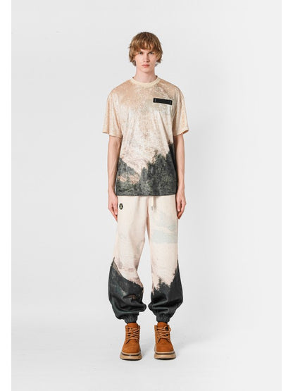 T-Shirt in ciniglia fantasia montagna