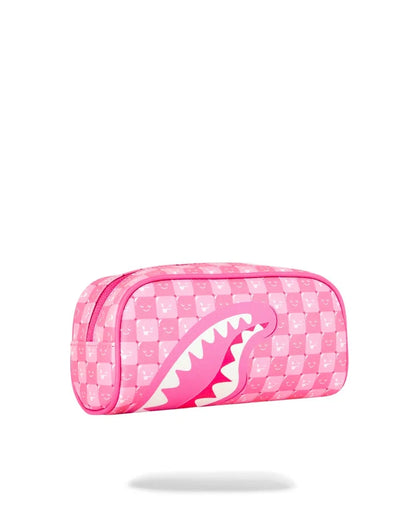 PINK NEW CHECK FACES POUCH