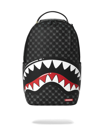 SHARKS IN PARIS WTF BUBBLY BLACK CHECK BACKPACK