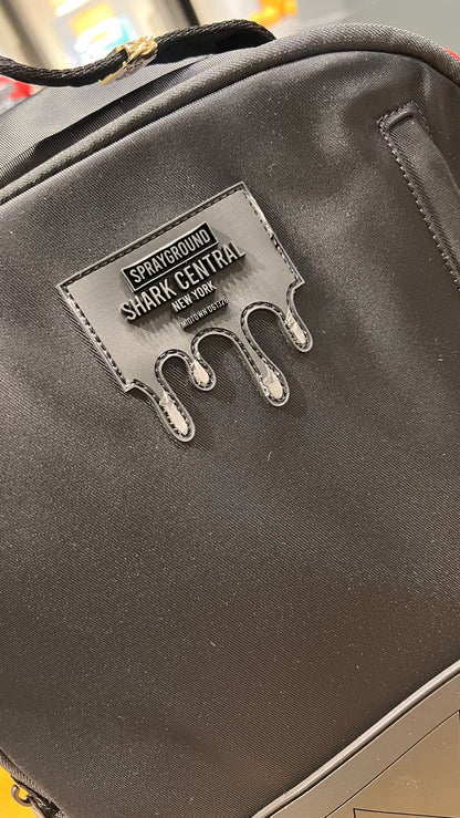 SHARK CENTRAL BLACKED OUT EMBOSSED NYLON BACKPACK