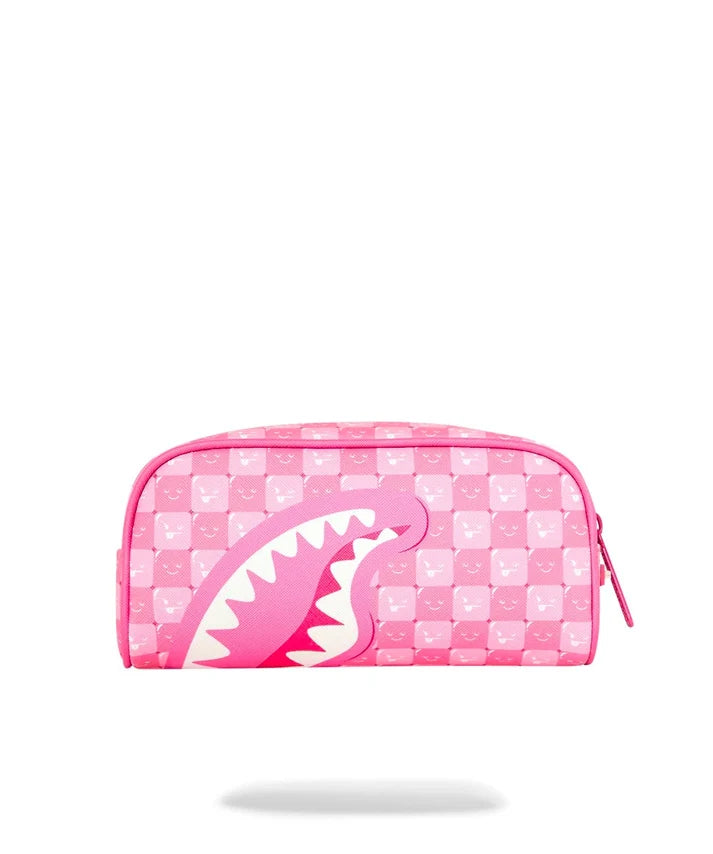 PINK NEW CHECK FACES POUCH