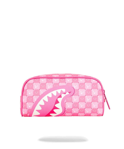 PINK NEW CHECK FACES POUCH