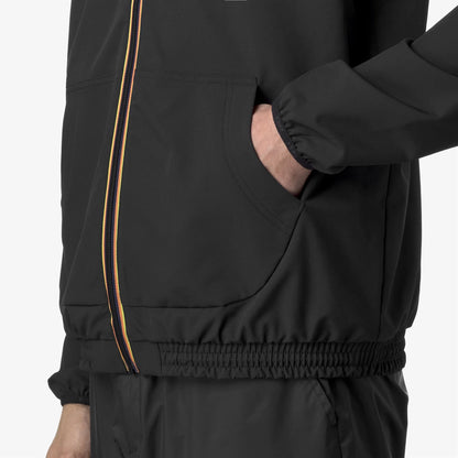 Giacca Fleece da Uomo Outdoor Nera con Zip e Cappuccio