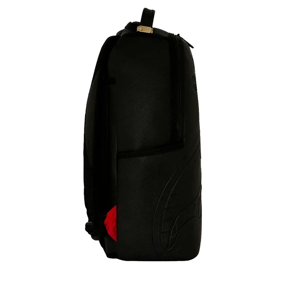 SHARK CENTRAL EMBOSSED BLACK NYLON BACKPACK