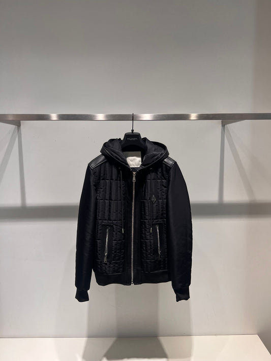 Bomber nylon e pelle