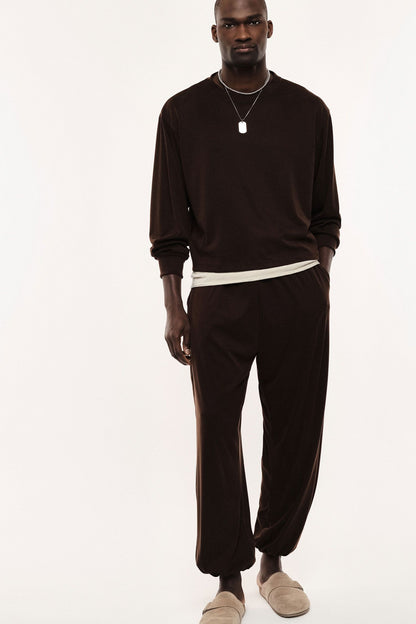 Felpa girocollo crop