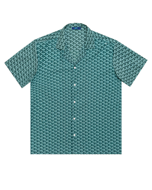 Camicia collo bowling stampata