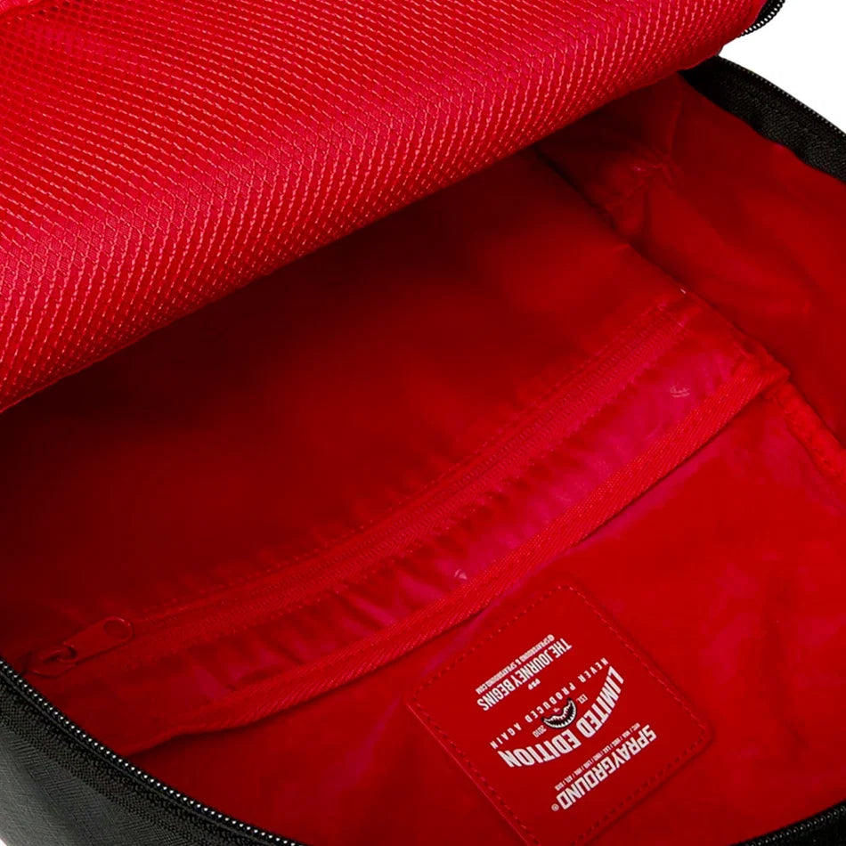 SHARK CENTRAL EMBOSSED BLACK NYLON BACKPACK