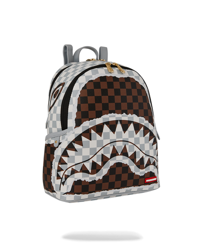 CREAM BROWN TEAR CHECK SAVAGE BACKPACK