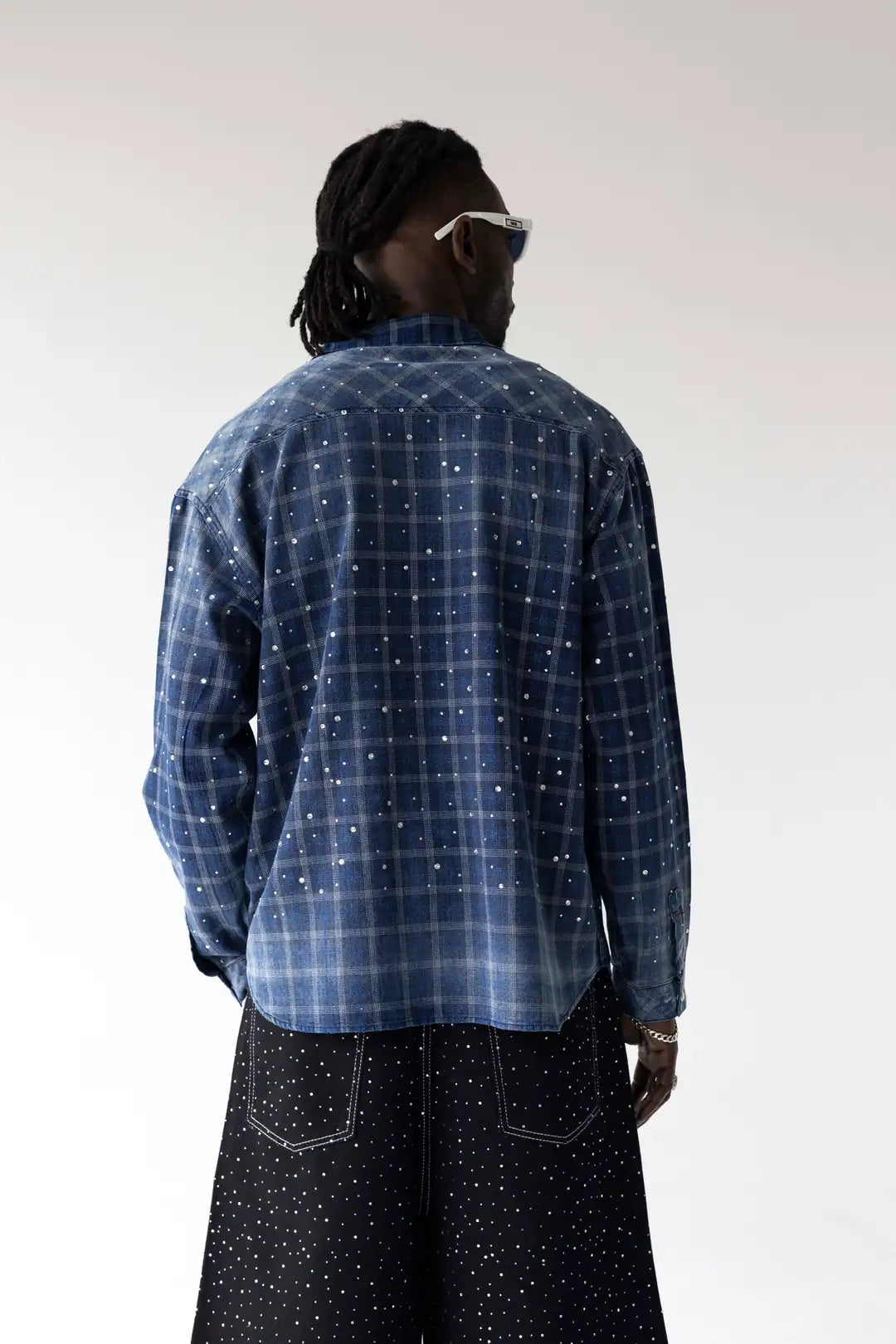 CAMICIA STRASS BLU