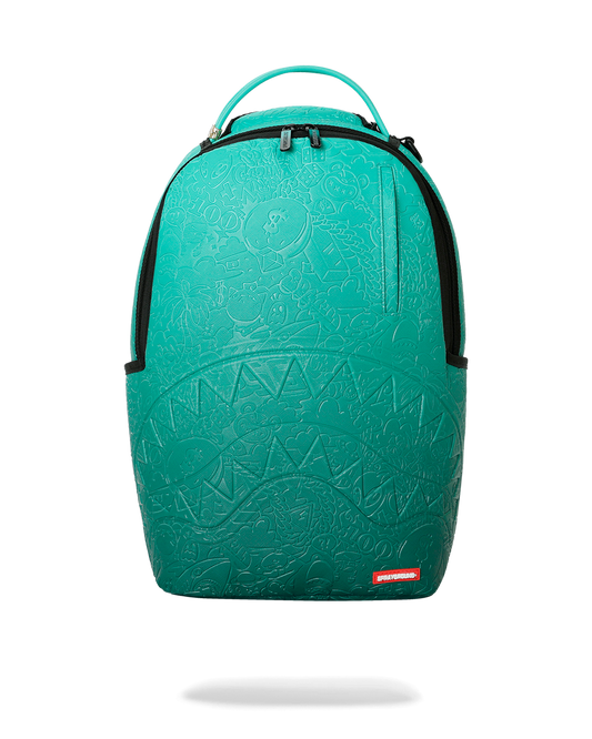 TURQUOISE DOODLE EMBOSS BACKPACK