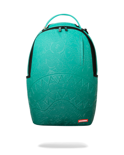 TURQUOISE DOODLE EMBOSS BACKPACK