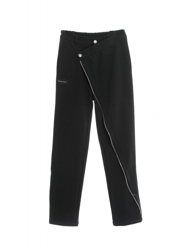 Pantalone doppiato con zip continua