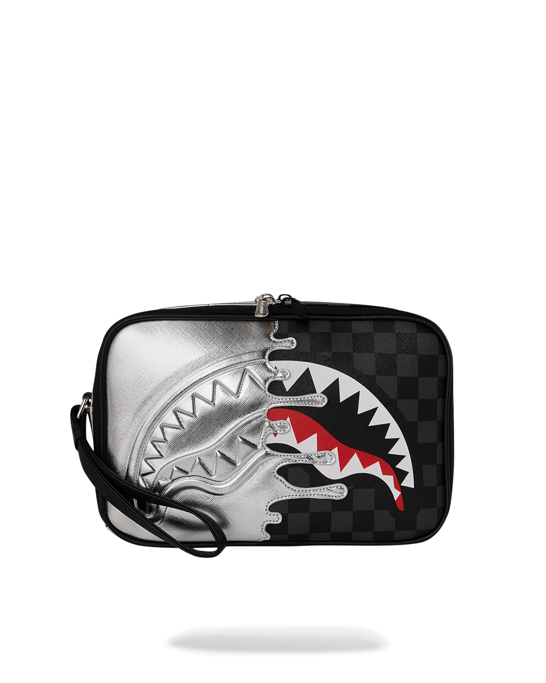 SILVER SIDE DRIP BLACK CHECK BRICK TOILETRY