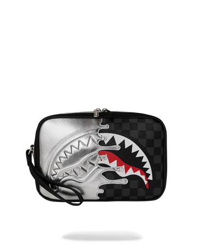 SILVER SIDE DRIP BLACK CHECK BRICK TOILETRY