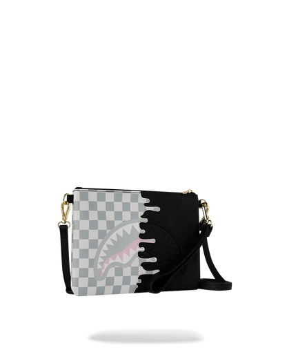 CREAM CHECK UNFINISHED SHARK CROSSBODY POUCHETTE