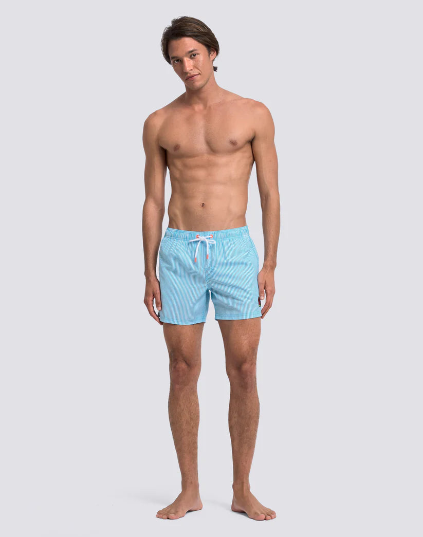 Costume Boxer a righe celeste
