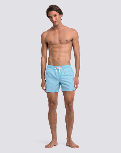 Costume Boxer a righe celeste