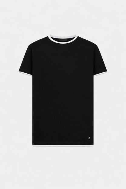 T-SHIRT COTONE CON PROFILI IN CONTRASTO