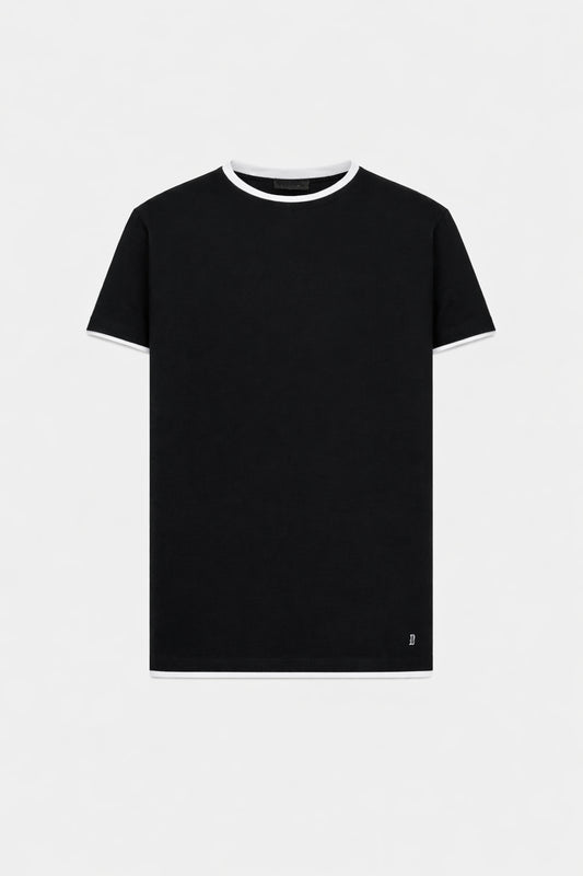 T-SHIRT COTONE CON PROFILI IN CONTRASTO