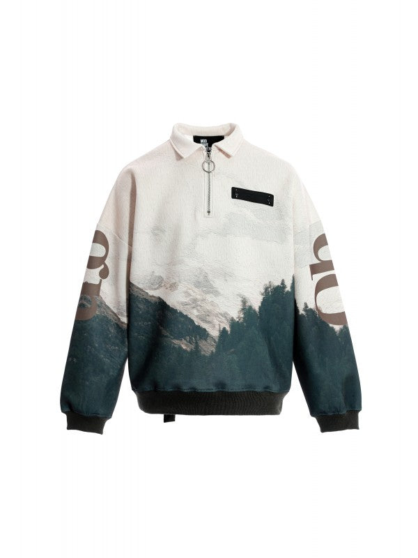 Polo oversize fantasia montagna